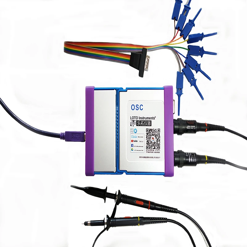 USB/PC Oscilloscope OSCA02 Series, 100MS/s, BW 35MHz, 2-Channel/Scope+Signal Generator+Logic Analyzer/8~13 Bit Resolution