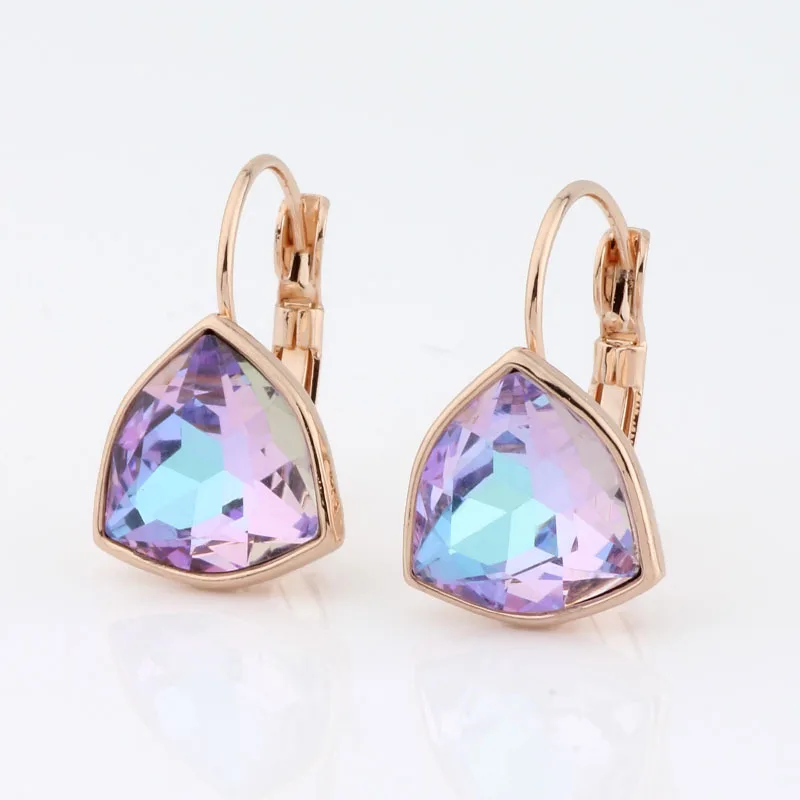 2022 Trend Crystals Earrings 585 Rose Gold Color Earrings Charm Women\'s Earrings Valentines\' Day Jewelry Gift