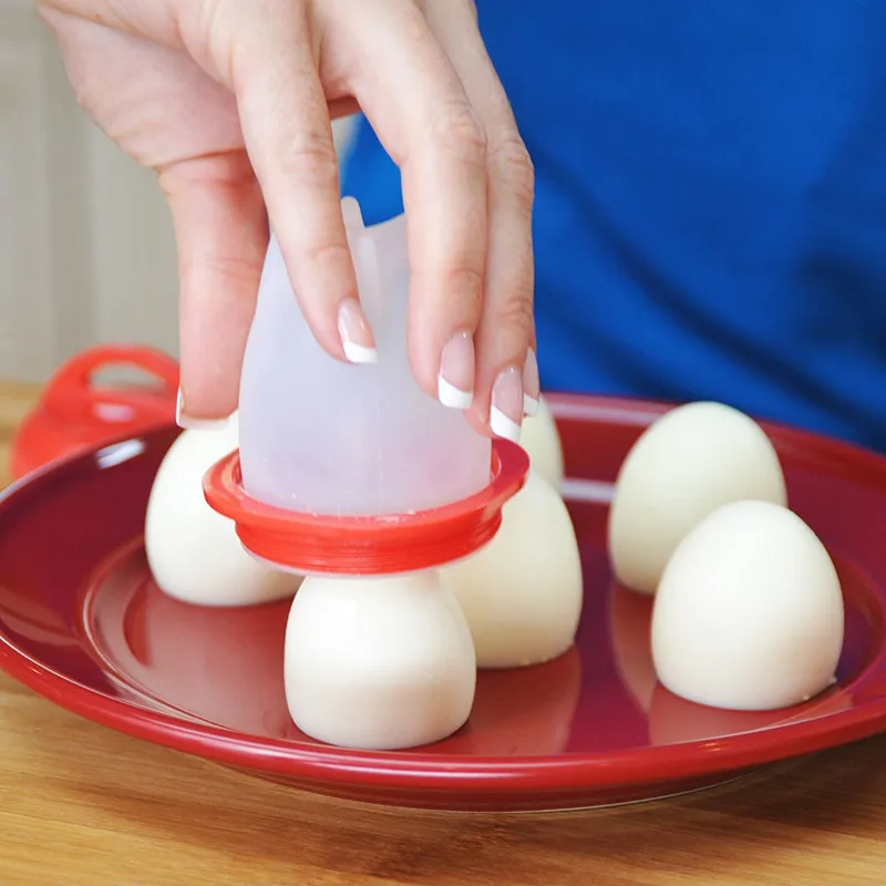 3-6 pcs Egg Cooker Flexible Silicone Non-Stick Kitchen Cooking Boiled Eggs Poachers Separator Steamer Egg Mold Cup Accessories