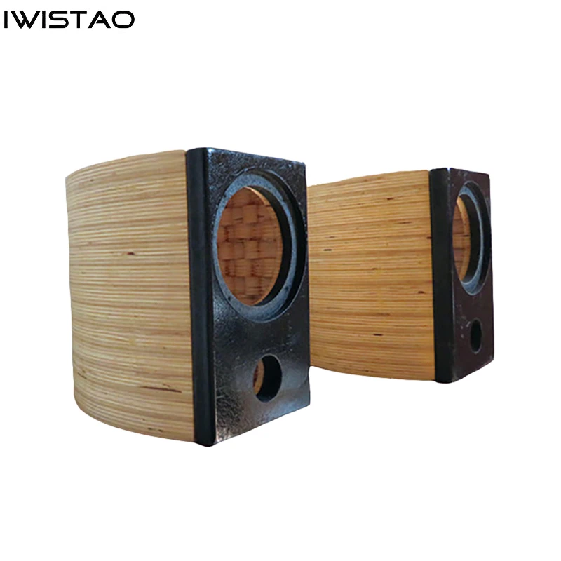 IWISTAO 3~4 Inch Empty Speaker Cabinet Full Range Multilayer Board Drum Shape Internal Wave Pattern HIFI Audio DIY