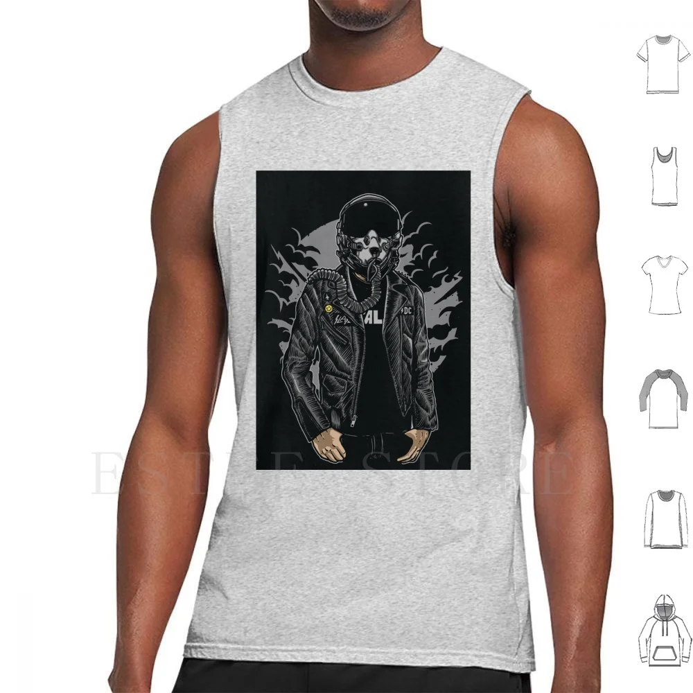 Camisetas sin mangas Sky Fighter, chaleco sin mangas Sky Fighter Fighter Pilot