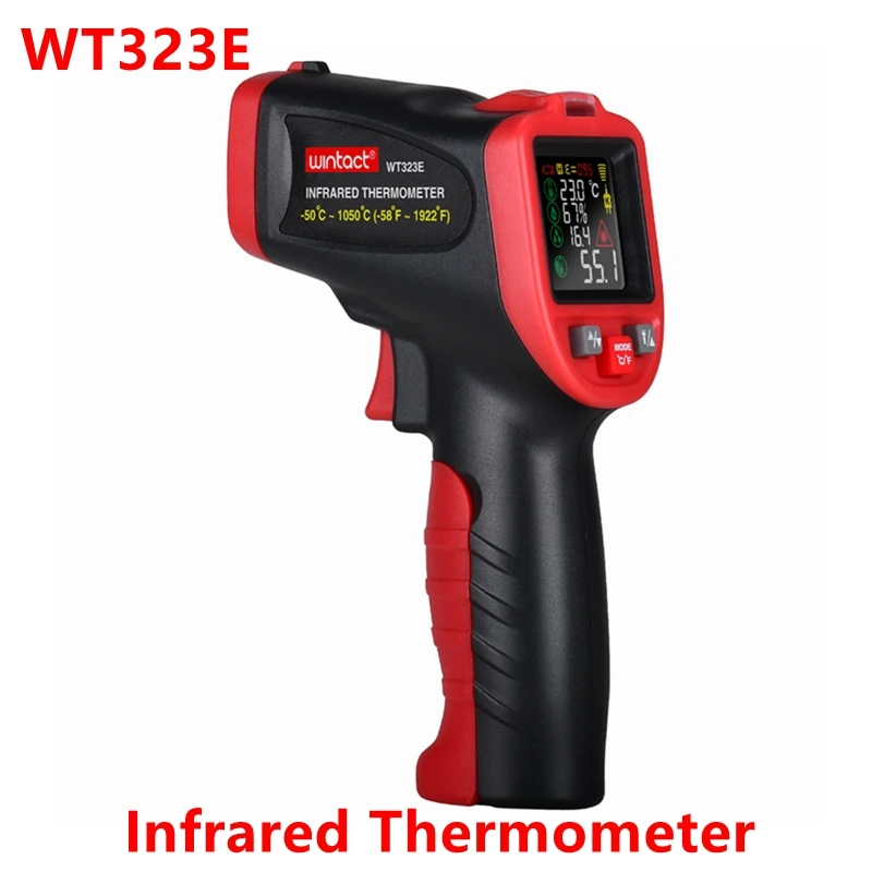 5PCS WT323E -50℃~1050℃ LCD Display Handheld Digital Infrared Thermometer K-type Thermocouple For Surface Temperature Measurement