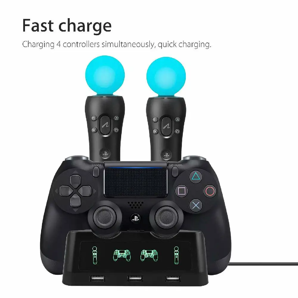 4 em 1 controlador de carregamento doca suporte para nintend switch pro & para joy con carregador estação carregamento para ps4/ps4 vr