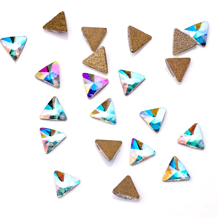 New Selling Nail Rhinestone 5mm triangular Flatback Crystal stones 20pcs For DIY Nail art Decoration