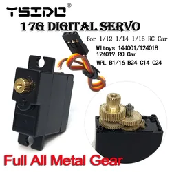 WLtoys 124016 124017 144010 Metal Gear Digital Servo for Traxxas 1/16 E-REVO SLASH 144001 124019 WPL RC Car B1/16 B24 C14 C24