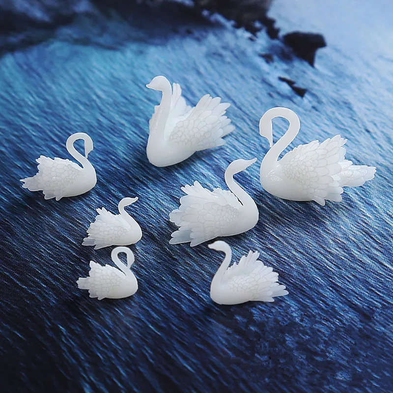 3 sztuk/partia 3D Swan biżuteria żywica UV DIY Craft paznokci Handmade biżuteria z żywicy przezroczysty papier wypełniacz materiał