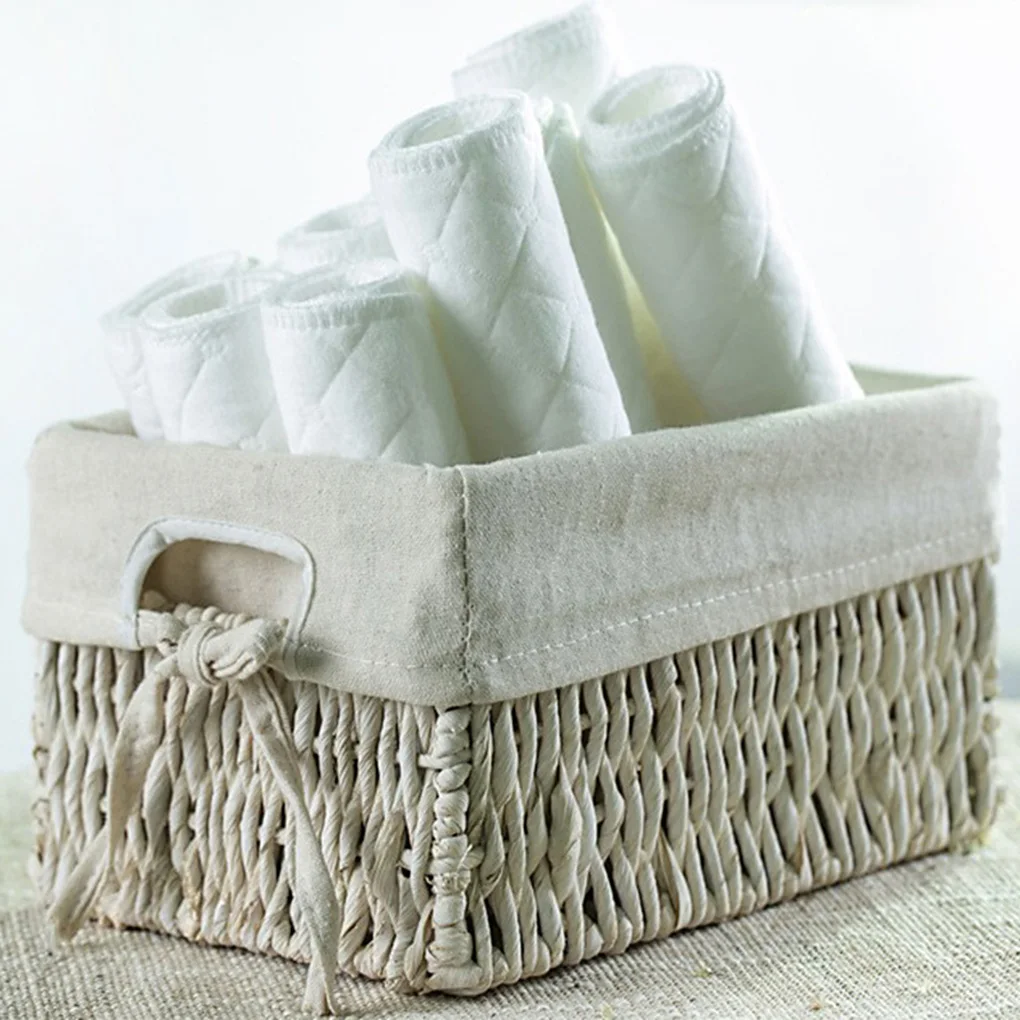 Pañales de tela reutilizables para bebé, inserto de 3 capas, 100% algodón, lavable, respetuoso con el medio ambiente, 10 unids/set