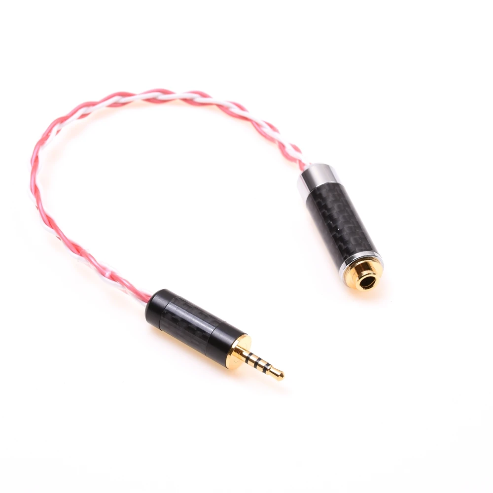 2.5MM Male to 3.5MM Female TRRS Balanced Audio Adapter Silver Plated Cable Compatible for Astell&Kern AK240 AK380  FIIO