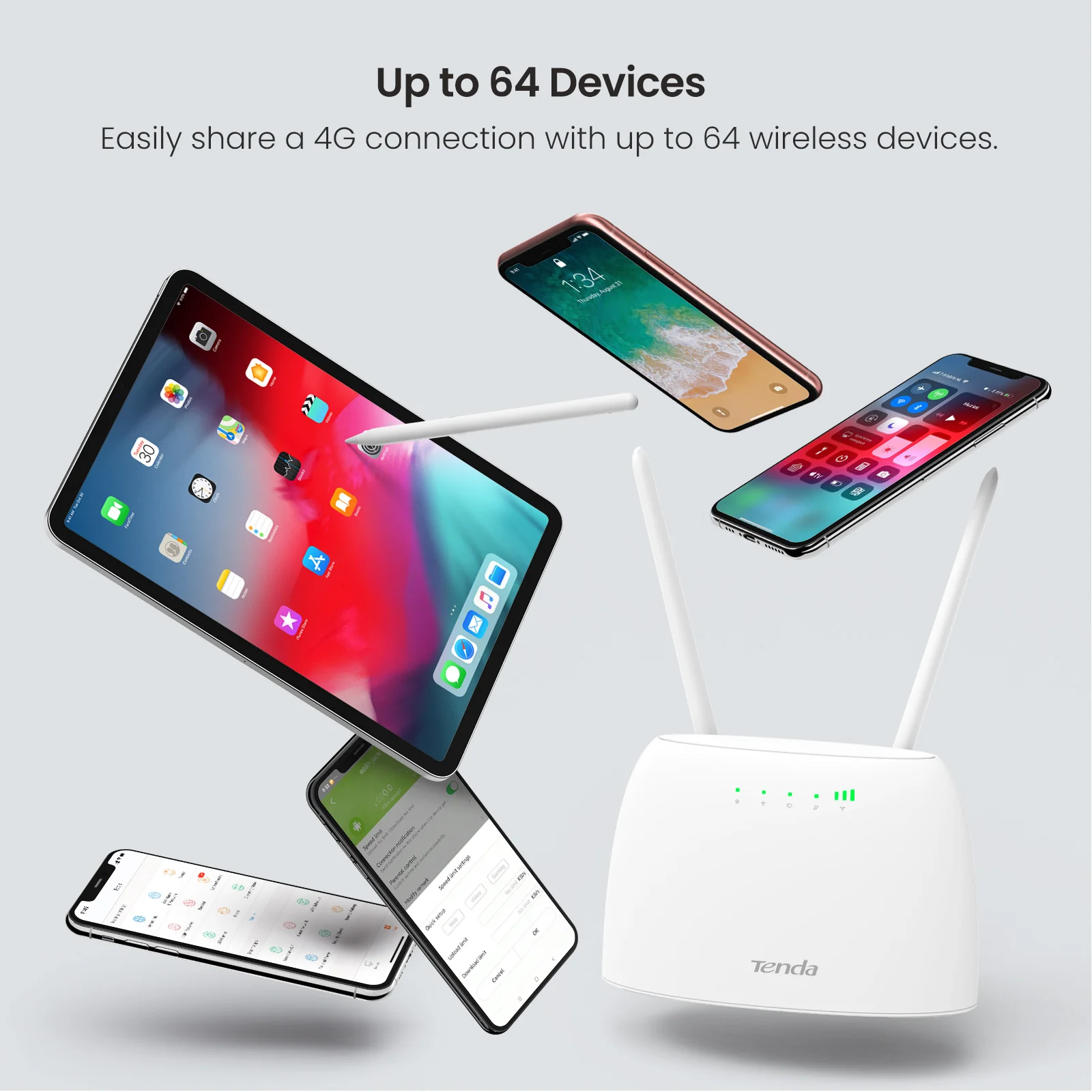 Tenda 4G Router SIM Card AC1200 Wireless Router Hotspot 64 Users 150mbps Beamforming 4G Wifi Router CAT4 Carrier Aggregation