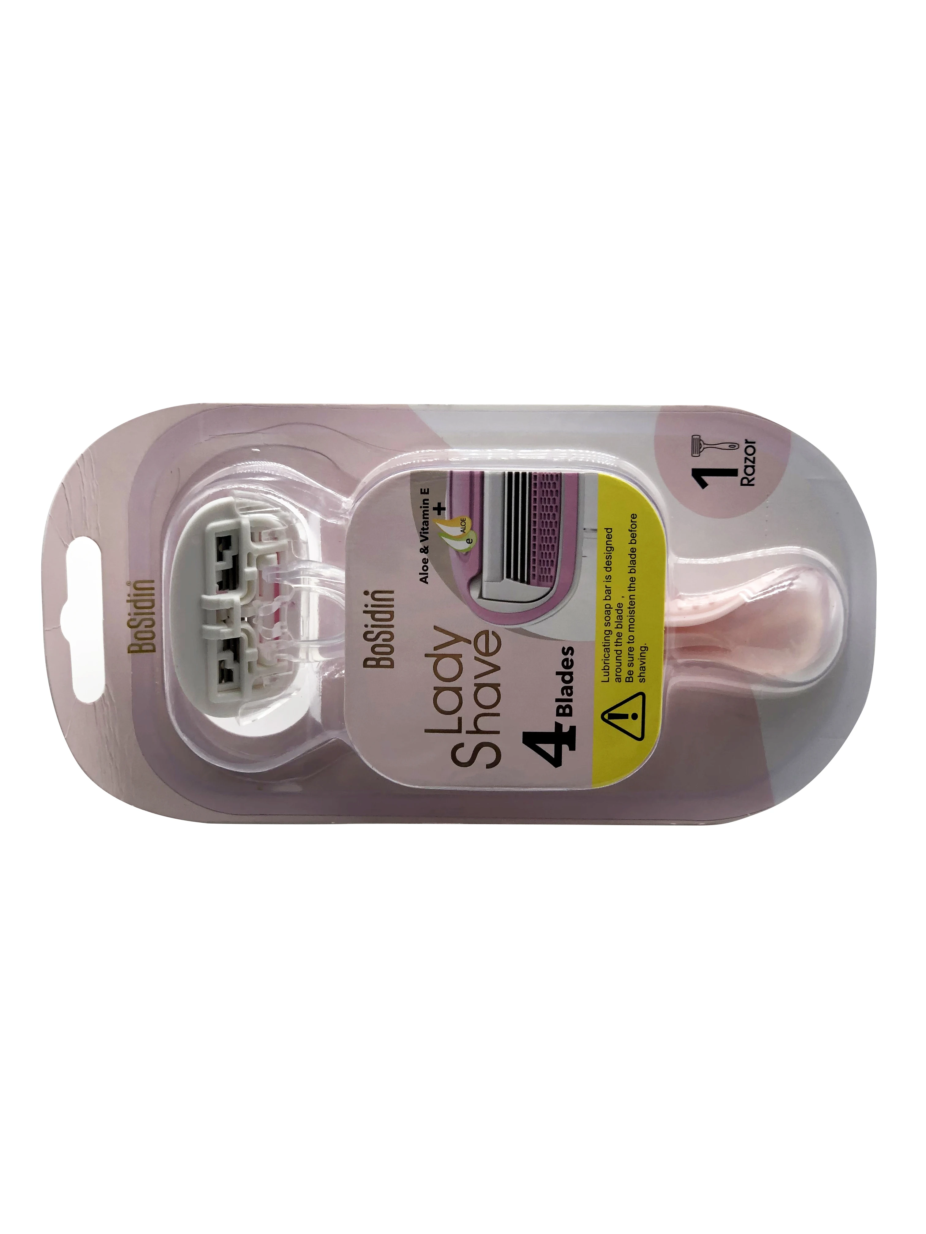 Aksesori Alat Penghilang Rambut Bosidin Cukur Merah Muda