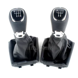 For Skoda Octavia A7 MK3 2014 2015 2016 2017 2018 2019 Chrome & Leather Car Shift Gear Knob Lever Gaitor Boot Cover Accessories
