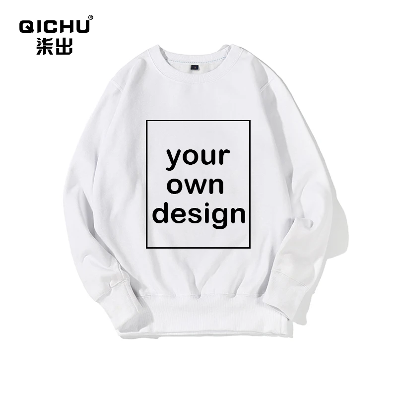 Men's Women's custom hoodie DIY text logo pattern printed wool garment custom sports casual Korean round neck hoodie