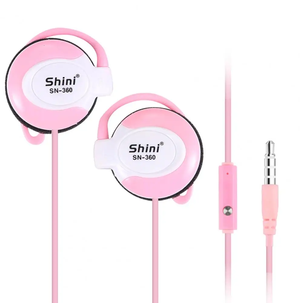 Wired Headphone with Microphone Line Control Bright Color 3.5mm Ear Hook Earphone Earpiece наушники 2021