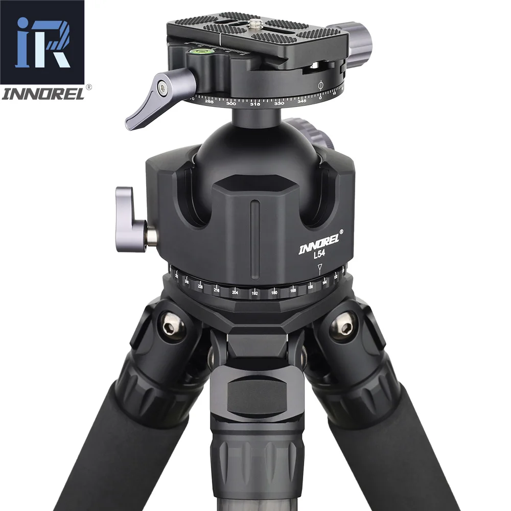 Low Center of Gravity Ballhead 54mm 44mm super large Hollow sphere tripod head Double U Notch ultra-low profile Damping setting