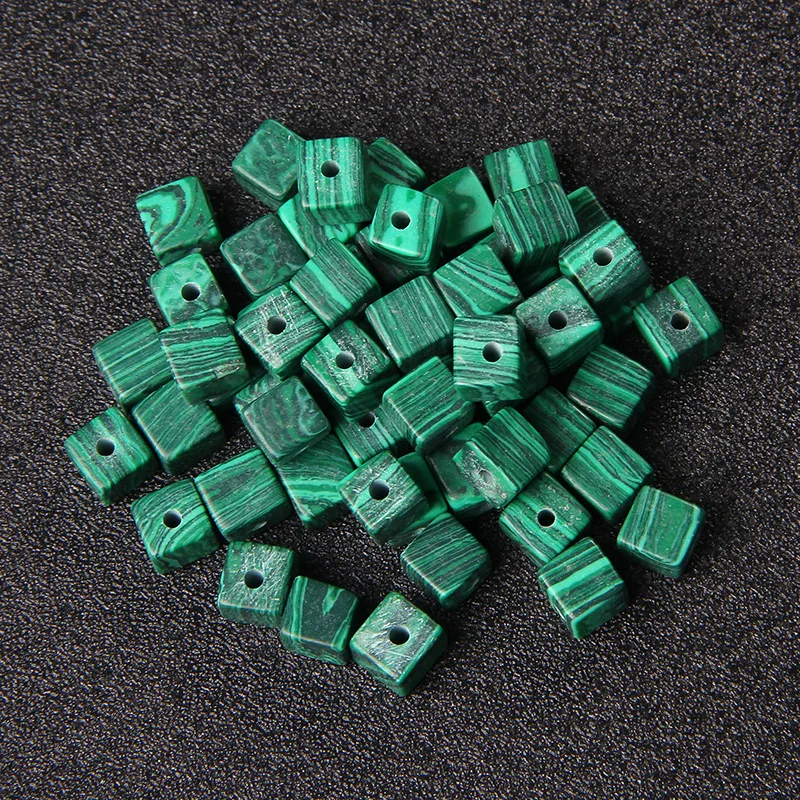 Wholesale 4/6/8mm Malachite Square Loose Spacer Bead Natural Stones Beads For DIY Bracelet Necklace Earring Jewelry Findings