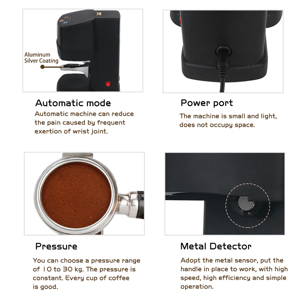 Electric 58MM Coffee Tamper Machine Automatic Flat Press Grinder Coffee Bean Powder Weight Adjusting Espresso Coffee Press