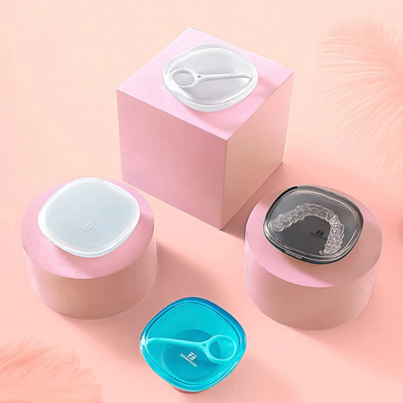 New Denture Storage Container Holder Invisible Braces Box teeth cosmetic Drop Shipping Orthodontic Dental Retainer Box