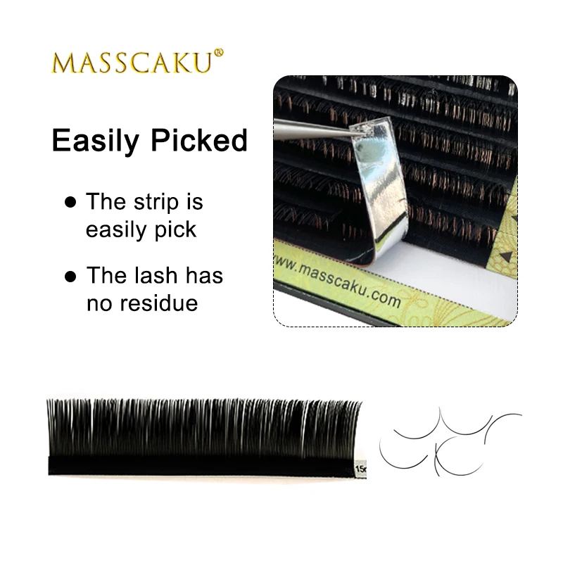 5cases set,MASSCAKU high-quality mink eyelash extension,fake eyelash extension,individual eyelashes,nature eyelashes