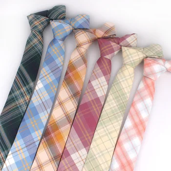 男性チェック柄ネクタイ新郎ネクタイ結婚式パーティー少年少女suitstieための男性を着用綿のネクタイgravatas
