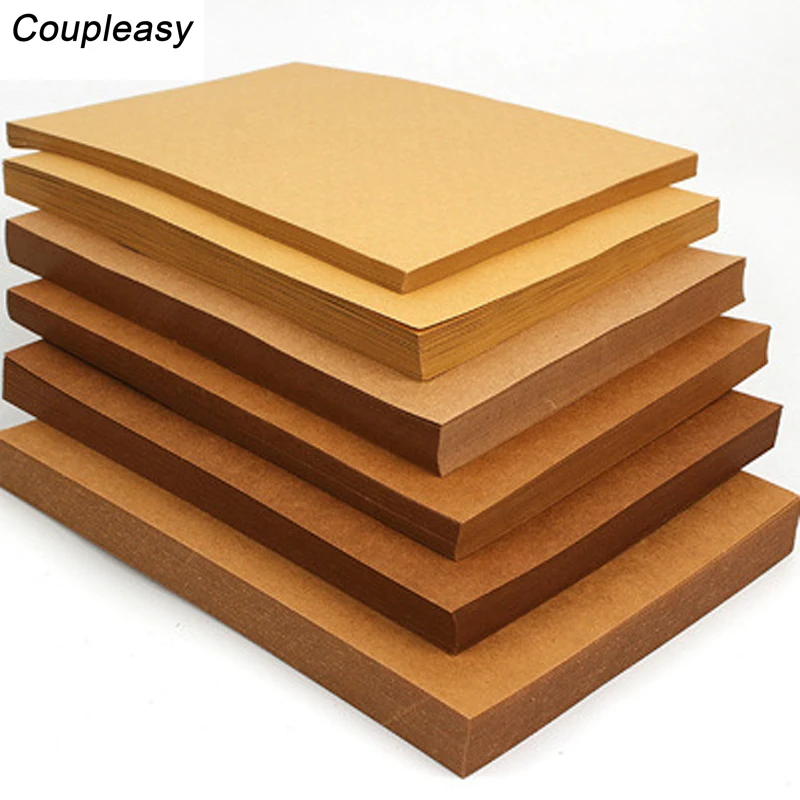 

100Pcs 70-350g A4 Brown Kraft Paper DIY Handmade Card Making Craft Paper Thicken Paperboard Cardboard Office Stationery Supplies