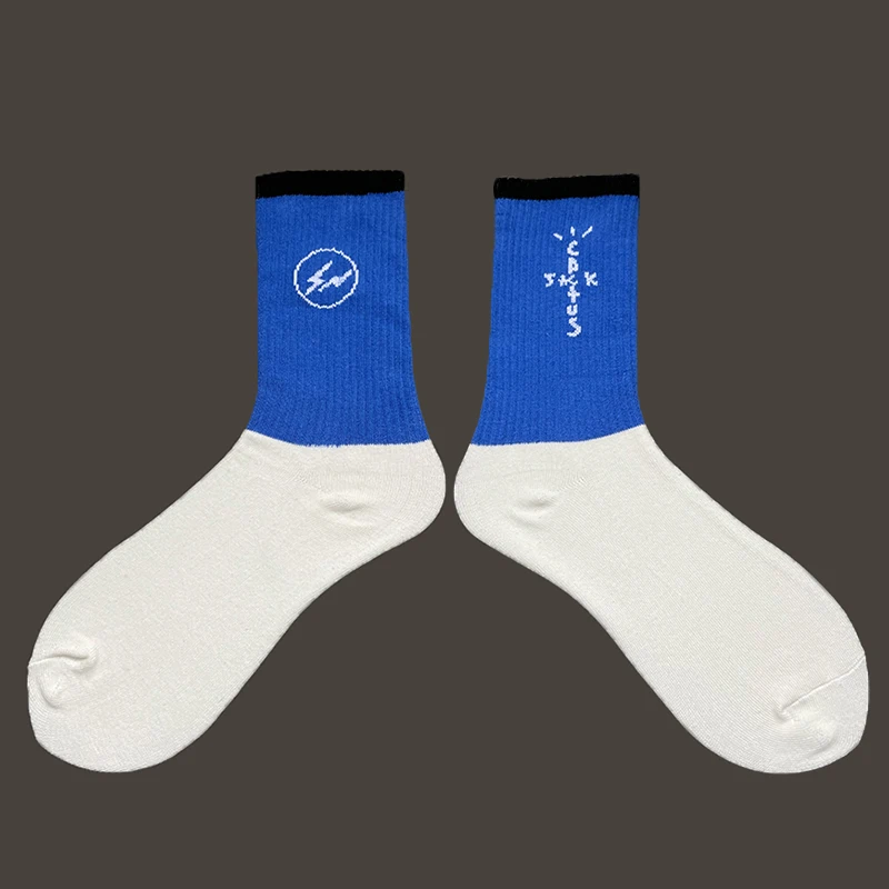 Herren Crew Cactus Jack Socken reine Baumwolle Sport Hip Hop Skateboard weiß/blau/braun Socken Großhandel 3 paare/schachtel Socken – Detail 9