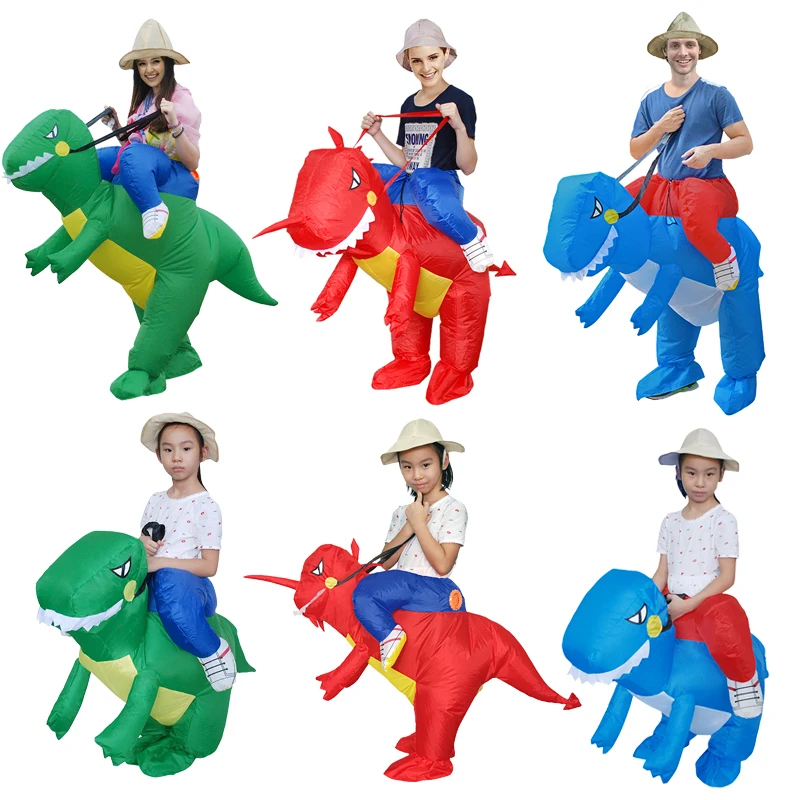 

Half Body Inflatable Trex Costume Adult Kids Riding on Dinosaur Halloween Christmas Party Fancy Dress Cosplay Blow Up Costumes