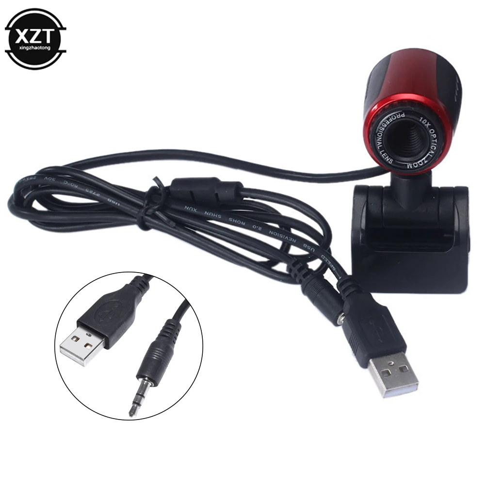 Webcam USB 2.0 High Definition Mini Camera Web Cam 360 Degree MIC Clip-on CMOS for Skype Video Computer PC Desktop with Mic