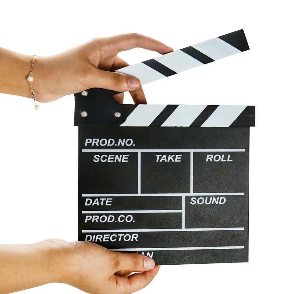 Clap De Réalisateur Mini Portable Avec Stylo - Clap Board Film Noir Et Blanc Pour Films, Séries TV Et Création Vidéo