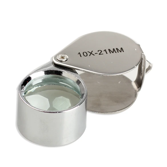 Mini 10 x 21mm Metal Magnifiner Folding Jewllery Loupe Portable Magnifying Glass Pocket Size Lovely Jewllery Magnifier Glasses