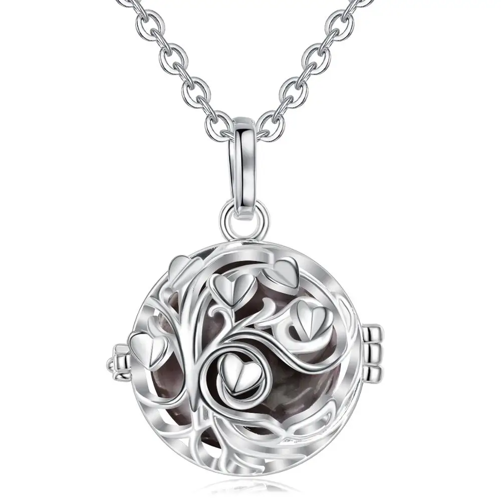 Eudora Schwangerschaft Bola Harmony Ball Anhänger Baum des Lebens Käfig Fit Chime Bell Ball Halskette für schwangere Mutter Geschenk mit Box K411N20