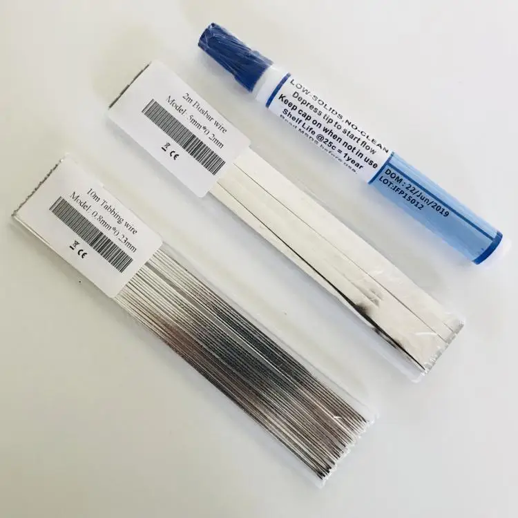 Célula solar Tabbing Wire, Bus Bar Copper Wire, Rosin Flux Pen Ribbion de solda, Fios elétricos para painel solar DIY