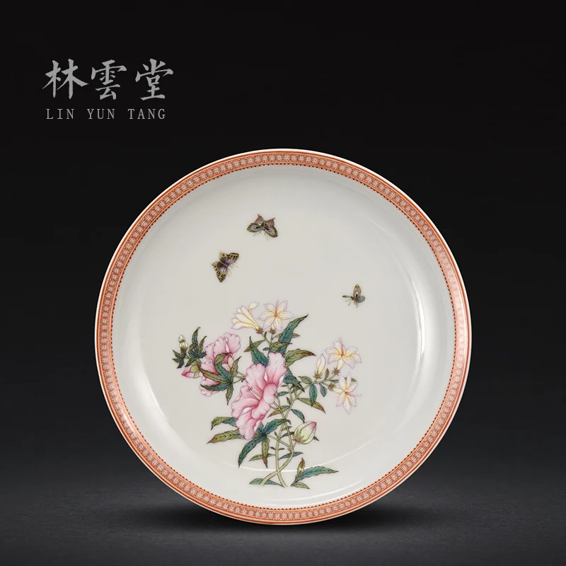 

butterfly okra powder enamel pot bearing cup jingdezhen handmade ceramic decoration sat dish dish furnishing articles