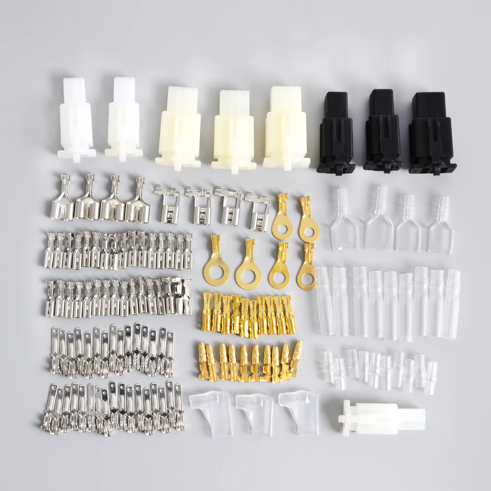 Motorcycle Connector Wiring Loom Automotive Harness Auto Terminal Repair Kit PVC Insulation Covers Tin Plate Brass Terminals