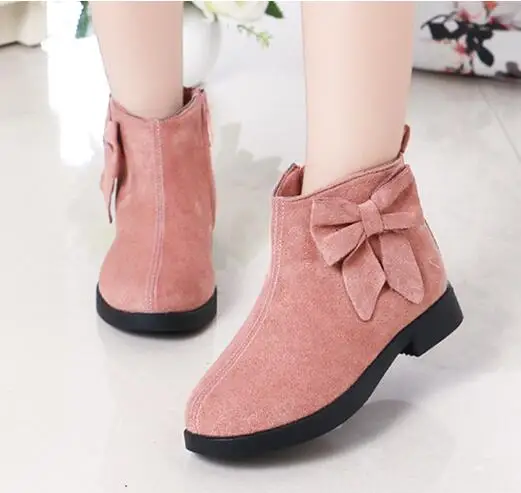 

children's shoes 2020 spring and autumn new Princess single boots Korean fashio bow girls ankle boots kids sneakers