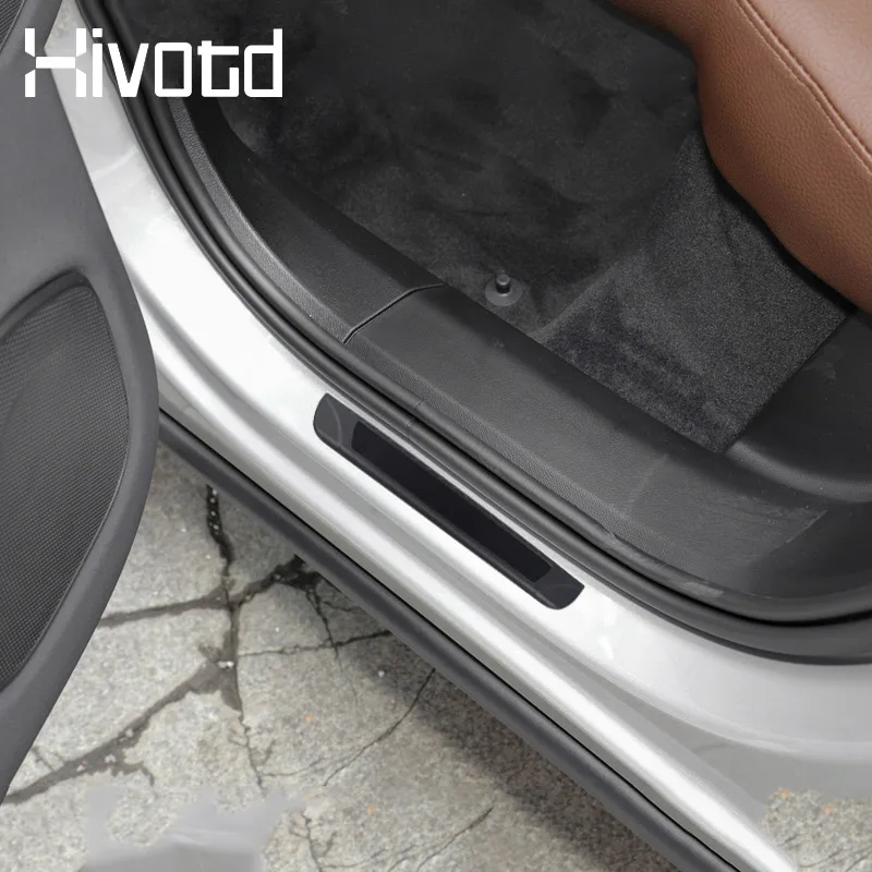 Hivotd Car Door Sill Cover Trim Anti-scuff Plate Threshold Pedal Exterior Scuff Car-styling Accessories For Volvo Xc60 Xc90 2021