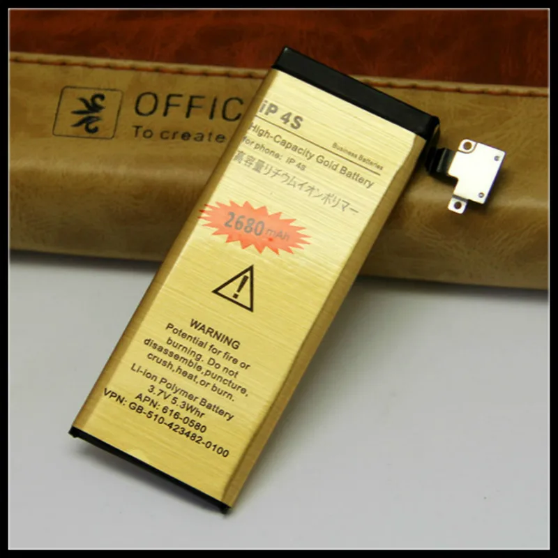 New High Capacity For Bateria iphone 4S Gold Replacement Battery For iPhone 4S Battery ip4S Gold