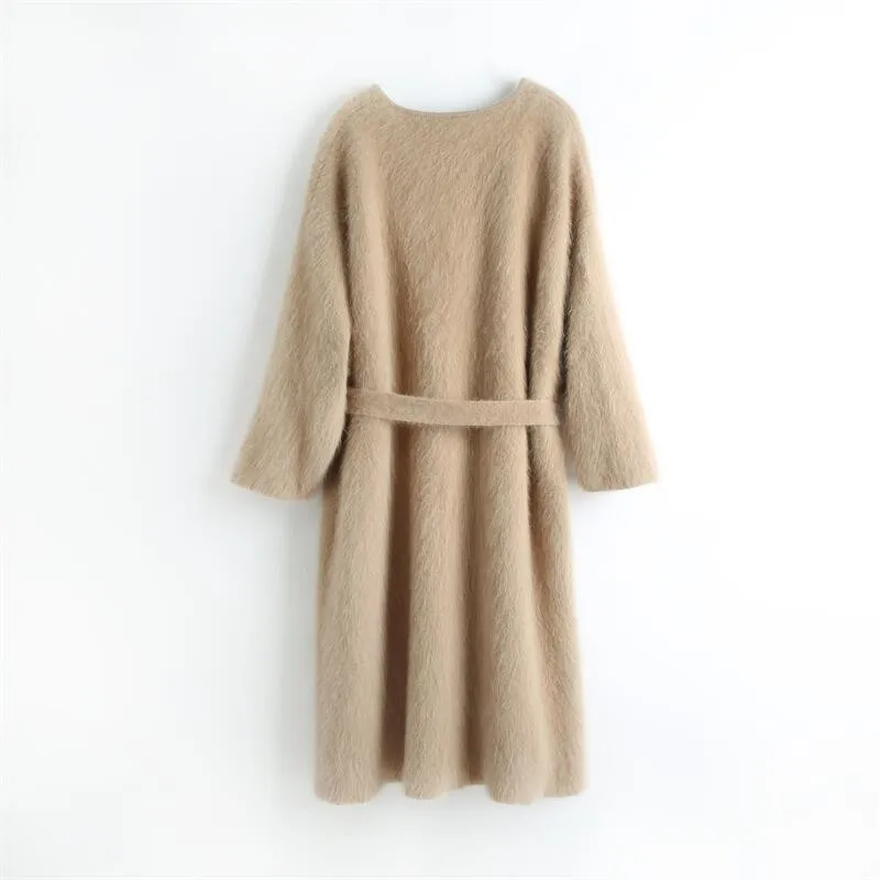 Fat beauty winter thickened cashmere coat plus fat large loose coat women plus size