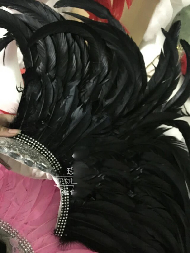 

Feather headdress hair Female singer headdress stage show headwear Indian hat accessory