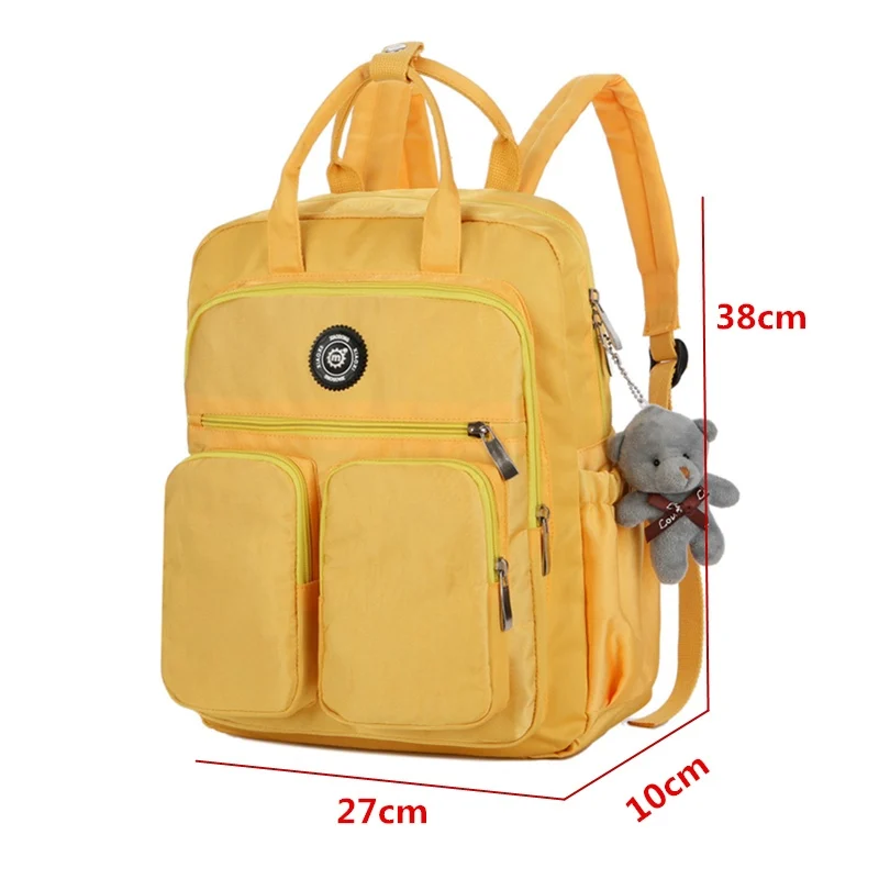 Woman Backpack Waterproof Nylon Soft Handle Solid Multi-Pocket Travel Zipper Mochila  School Bags