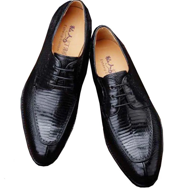 Ourui New Genuine Lizard Skin Men s Business Men Handmade Leather Shoes Men Dress Shoes Leather Casual Shoes AliExpress