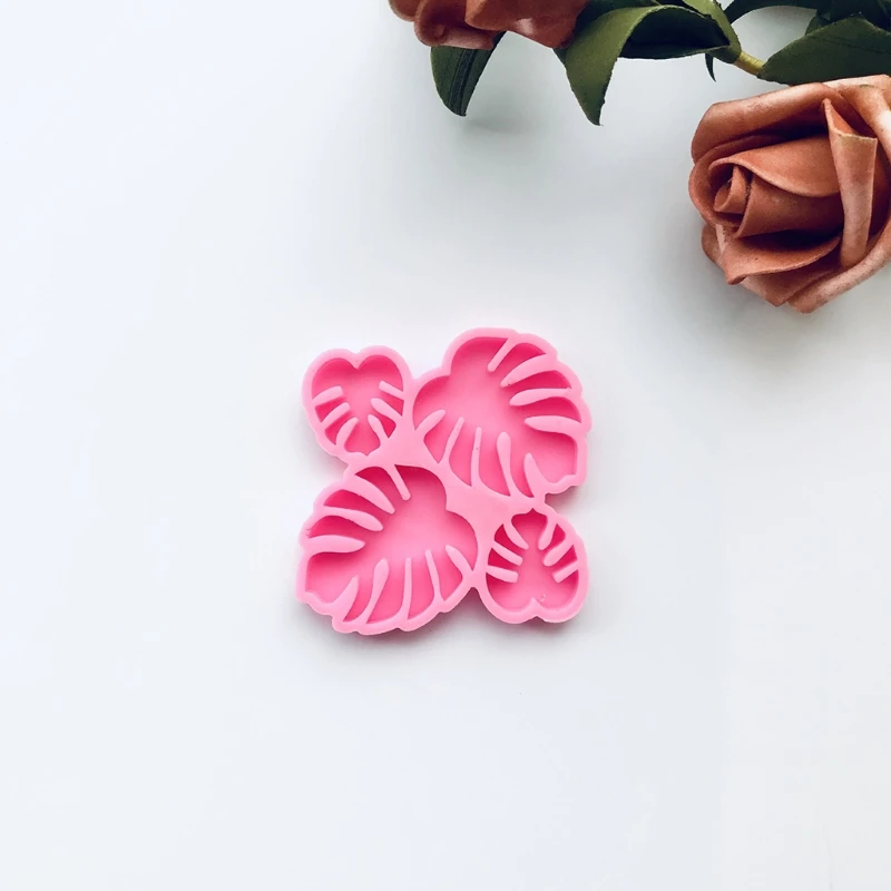 Monstera Leaves Ear Studs Combination Earring Mold Epoxy Resin Jewelry Mold Resin Casting Pendant Mold for Diy