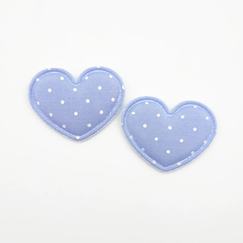 Heart Padded Applique for DIY Clothes, Hat Sewing Patches, Socks, Gloves, Shoes Decor Accessories, 3.5x2.8cm, 50PCs per Lot