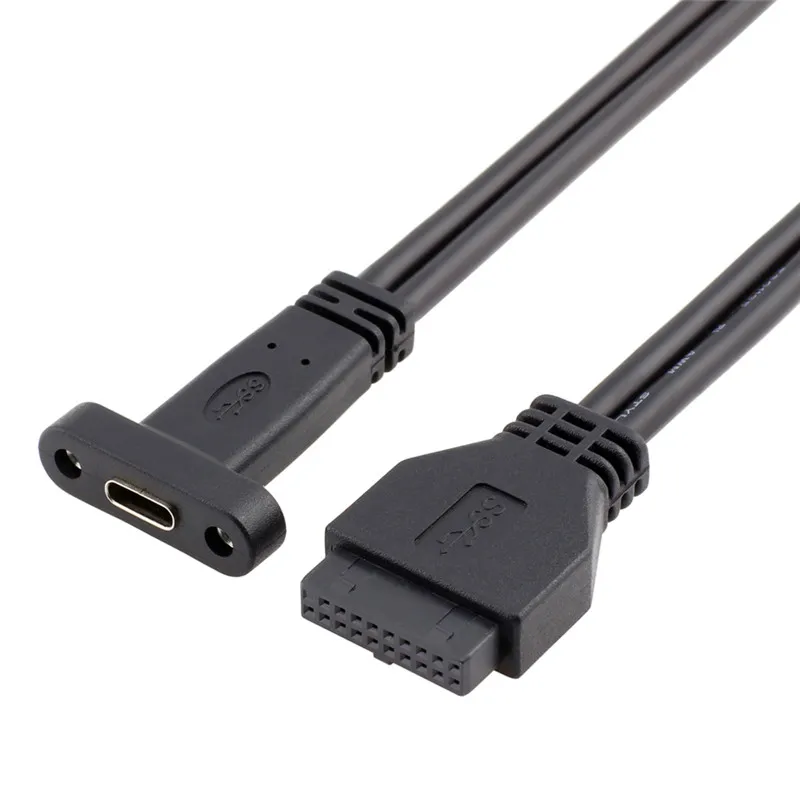 

USB3.0 20pin to type-C usb3.1 data cable USB3.0 20p adapter cable USB baffle with screw cable 50cm