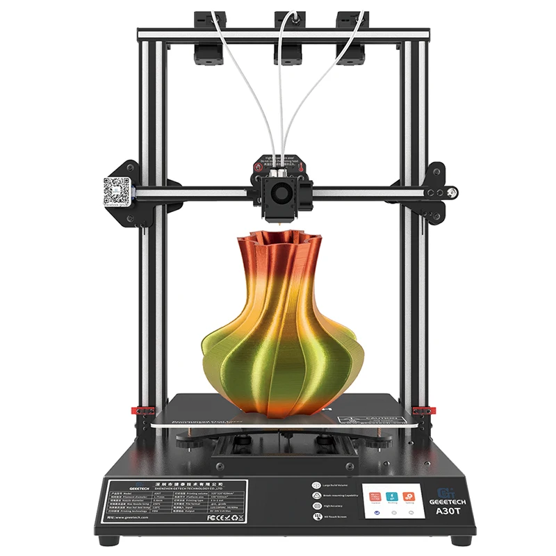 Geeetech A30T 3-in-1-out auto leveling mix color 3d printer mix-color 320*320*420mm print area with Filament Fetector FDM