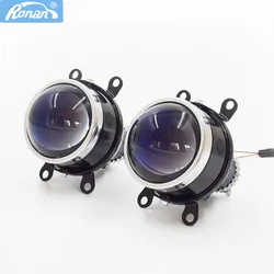 RONAN 3.0 Bi-xenon Fog Light HID Projector Lens for H8 H9 H11 D2H Lamps Blue Coating HD Glass Car Styling Retrofit Upgrade