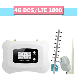Walokcon 4G LTE/DCS 1800 Signal Repeater GSM 4G LTE 1800 MHz Cellular Signal Amplifier Band 3 70dB Gain LCD Display 4G Booster