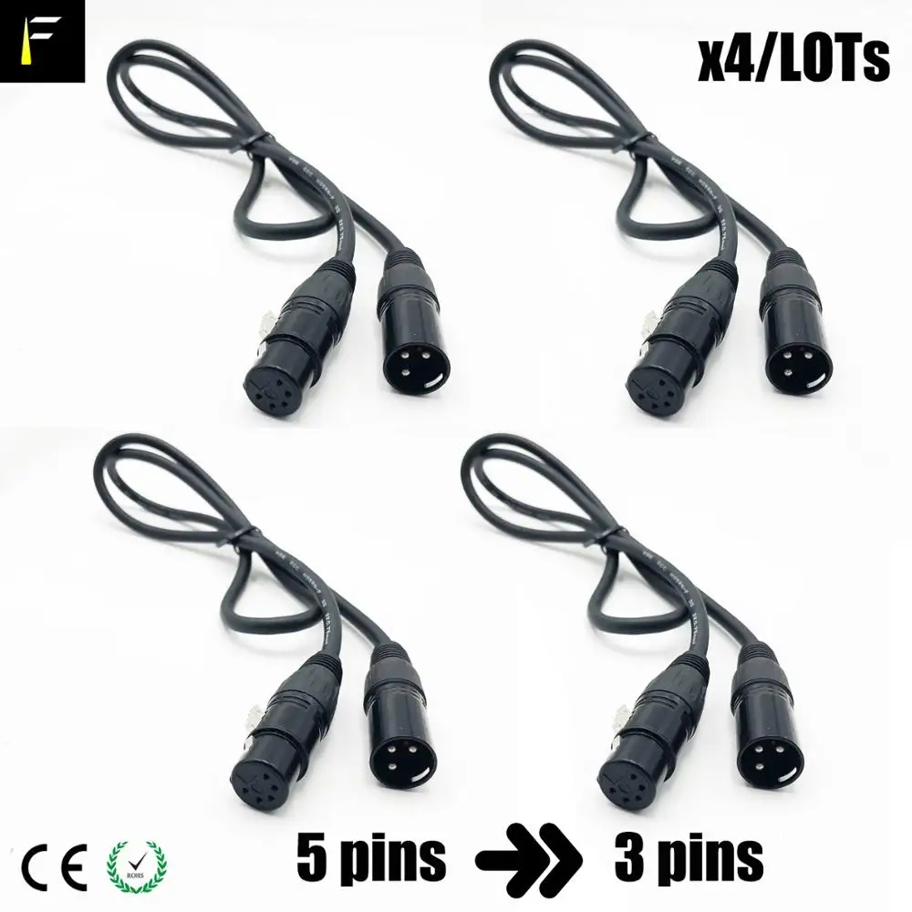 Đèn Sân Khấu Âm Thanh Âm Thanh Dmx512 Cáp 3Pin & 5pin 3XLR Để 5XLR 2in1 Bàn Điều Khiển DMX Cáp 3Pin Chuyển 5pin cho Chương Trình