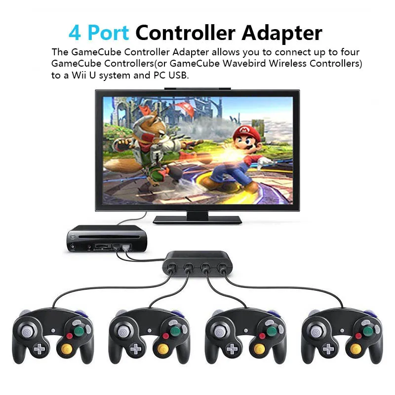 Controller GC da 1 pz per console GameCube per console Wii per controller cablato Nitendo con porta Wii GC