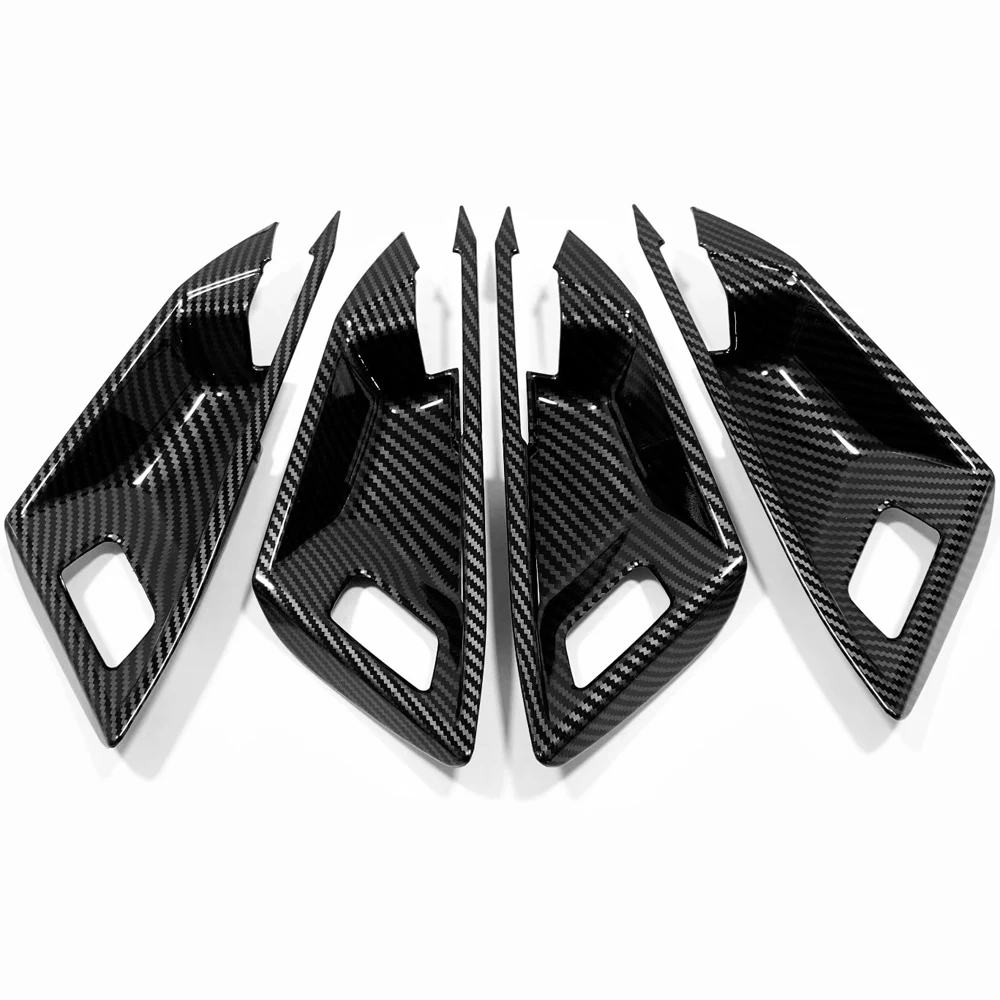 Car Accessories for Audi A3 8Y 2020 2021 2022 2023 Carbon Fiber Style Interior Door Handle Bowls Cover Trim 4pcs