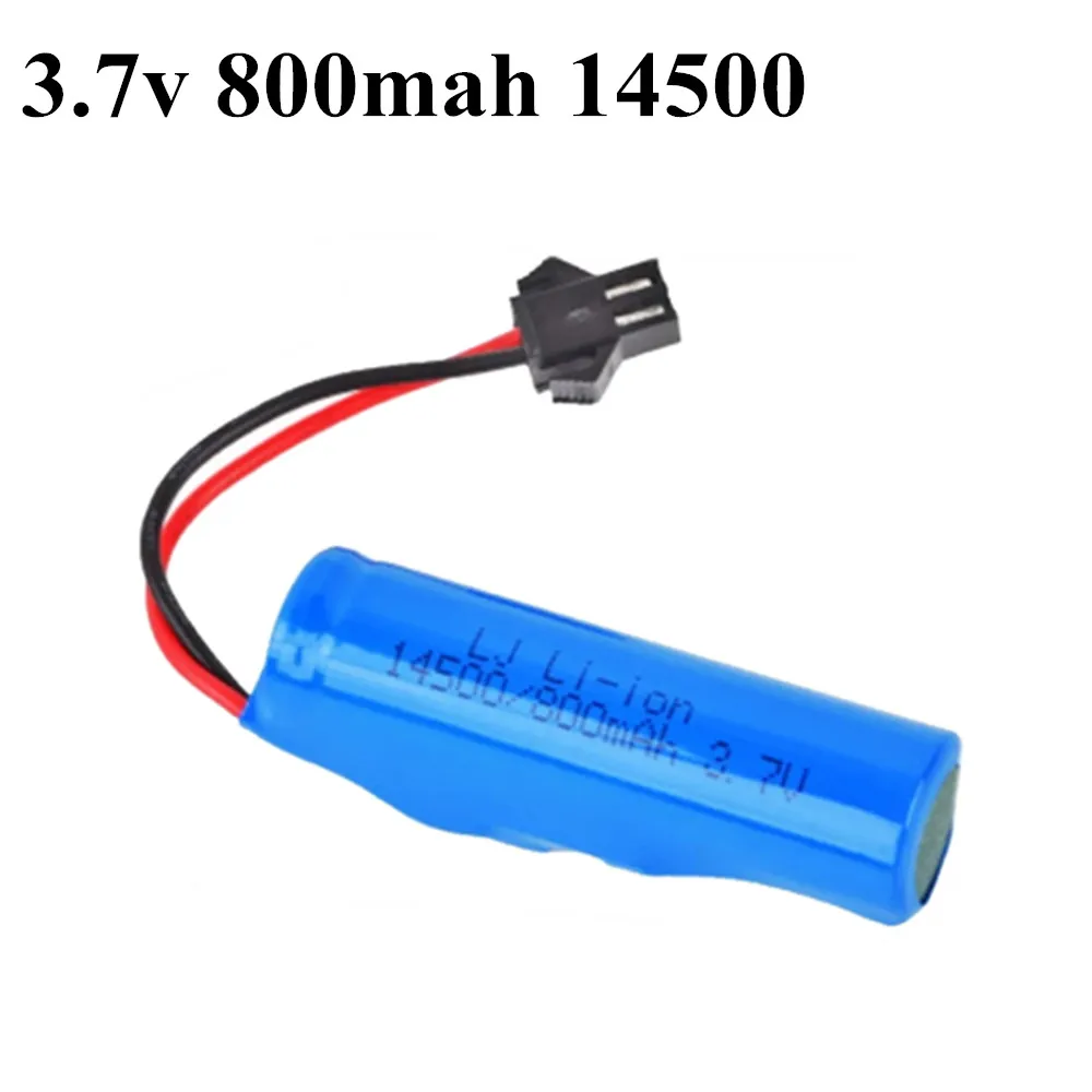 For JJRC C2 D828 RC Car Parts 14500 3.7v 800mAh Li-ion Battery SM-2P For RC Stunt Dump Car Toys Accessories 1pcs to 5pcs